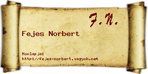 Fejes Norbert névjegykártya